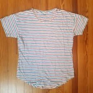 Madewell T-Shirt Top Red White Blue Stripe Sz XS